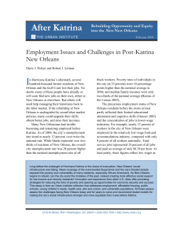 Employment Issues and Challenges in Post-Katrina