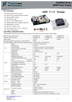 PDAM500 Series 500W Power Supply 500W 3" x 5" Package