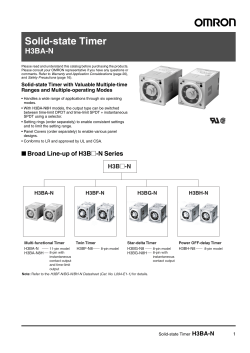 Solid-state Timer - OMRON &ndash; Automa&ccedil;&atilde;o Industrial