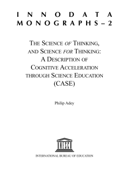 The science of thinking, and science for thinking