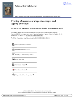 Priming of supernatural agent concepts and agency detection