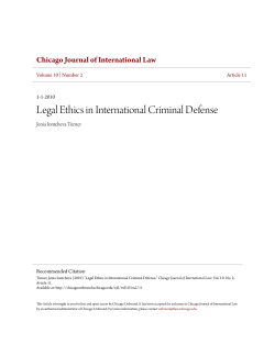 Legal Ethics in International Criminal Defense