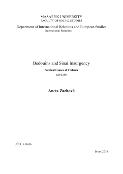 Bedouins and Sinai Insurgency