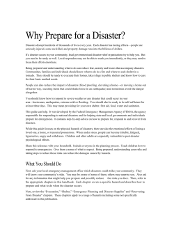 FEMA Emergency Guide - Crescenta Valley Sheriff`s Support Group