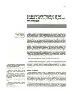 Frequency and Variation of the Posterior Pituitary Bright Signal on