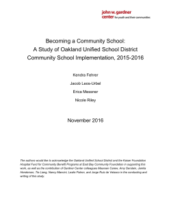 A Study of Oakland Unified School District Community School