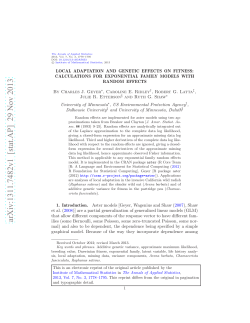 Local adaptation and genetic effects on fitness: Calculations for