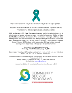 Become a volunteer sexual assault counselor and support female