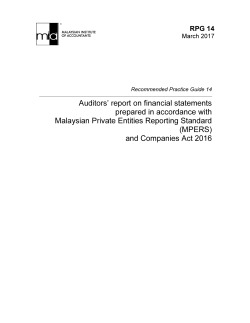 Auditors` report on financial statements prepared in accordance with