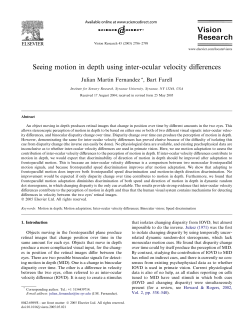 Seeing motion in depth using inter