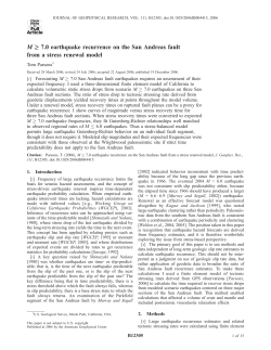 M ! 7.0 earthquake recurrence on the San Andreas fault from a