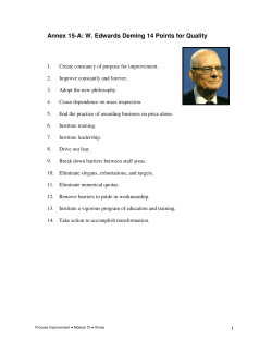 Annex 15-A: W. Edwards Deming 14 Points for Quality