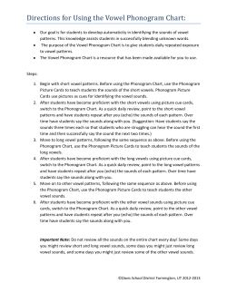 Directions for Using the Vowel Phonogram Chart