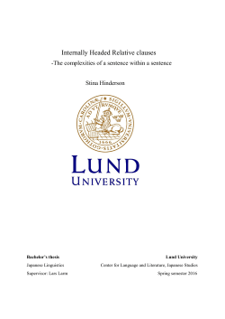 Internally Headed Relative clauses