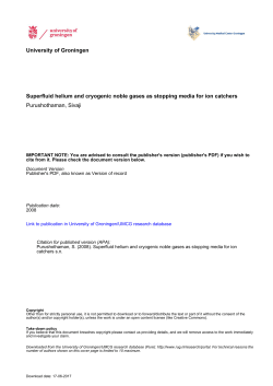 University of Groningen Superfluid helium and cryogenic