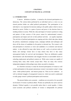 CHAPTER I CONCEPT OF POLITICAL ATTITUDE 1.1