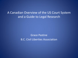A Canadian Overview of the US Court System and a Guide to Legal