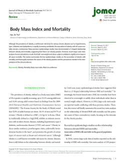 Body Mass Index and Mortality