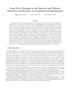 From First Principles to the Burrows and Wheeler Transform and