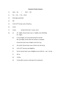 Semester Practice Answers 1) Al2O3 + 6K → 3K2O +