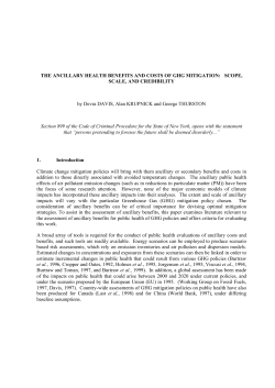 THE ANCILLARY HEALTH BENEFITS AND COSTS OF