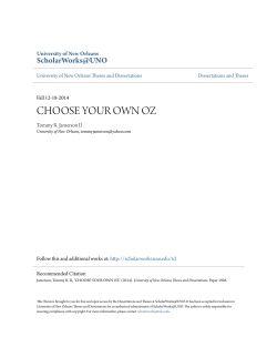choose your own oz - ScholarWorks@UNO