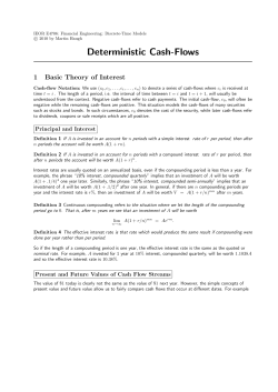 Deterministic Cash-Flows