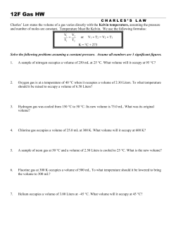 12F Charles` Law HW 12F Charles` Law