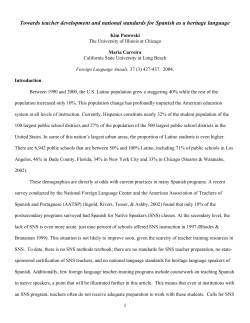 Towards teacher development and national standards for Spanish