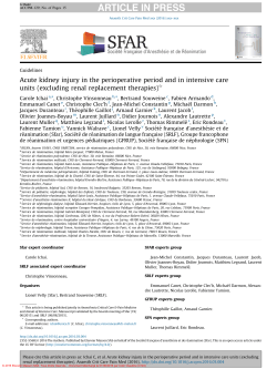 Acute kidney injury in the perioperative period and in