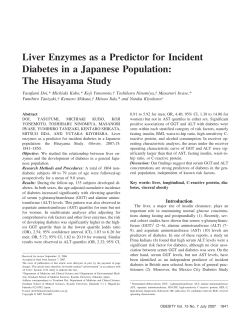 Liver Enzymes as a Predictor for Incident Diabetes in a Japanese