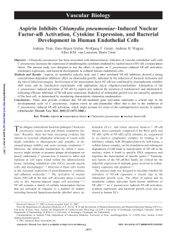 Aspirin Inhibits Chlamydia pneumoniae&ndash;Induced Nuclear Factor