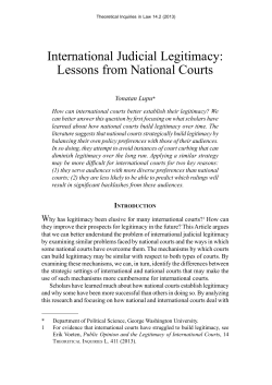 International Judicial Legitimacy: Lessons from National Courts