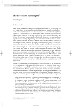 The Erosion of Sovereignty*