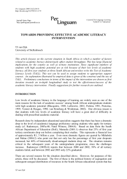 ACADEMIC LITERACY TESTING, THE EFFECTIVENESS OF AN