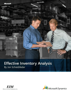 Effective Inventory Analysis