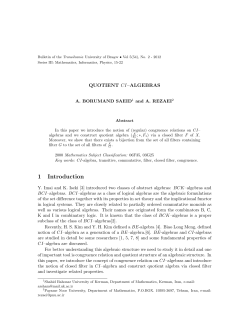 Rezaei, A.: Quotient CI&ndash;algebras