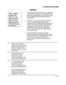 ATTESTATION FORM Affix a signed Passport size (5cms X 7 cms