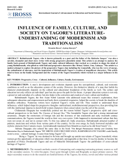 INFLUENCE OF FAMILY, CULTURE, AND SOCIETY ON TAGORE`S