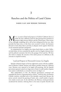 Ranchos and the Politics of Land Claims