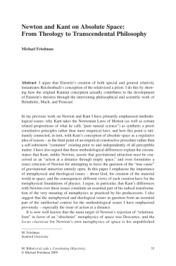 Newton and Kant on Absolute Space: From Theology to