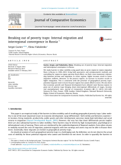 Breaking out of poverty traps: Internal migration and interregional