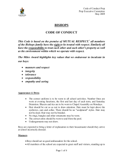 Code of Conduct Prep - Bishops Diocesan College