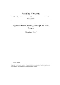 Appreciation of Reading Through the Five Senses