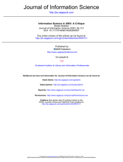 Information science in 2003: a critique