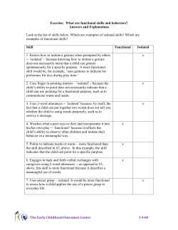 Exercise: What are functional skills and behaviors