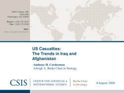 US Casualties: The Trends in Iraq and Afghanistan