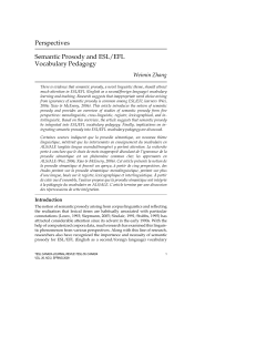 Perspectives Semantic Prosody and ESL/EFL Vocabulary Pedagogy