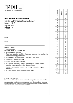 PiXL PPE March Edexcel 1H QP