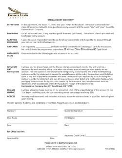 Open Account Agreement Form